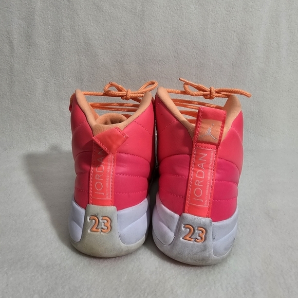 Air Jordan 12 Retro GS Sunrise Pink Basketball Sneakers - Picture 4 of 6